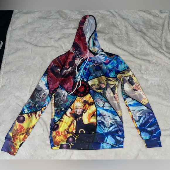 Other - Anime Graphic Hoodie with Multicolor Design